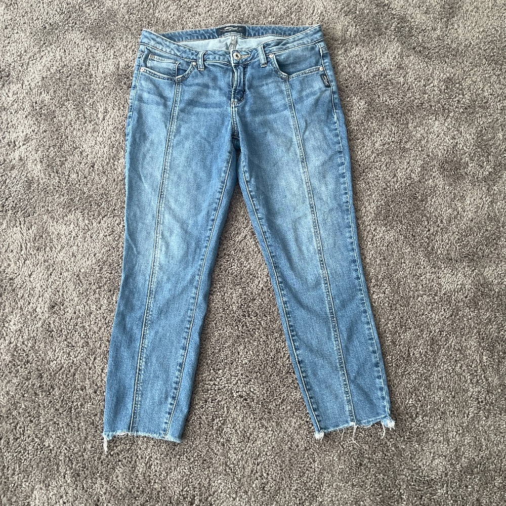 Silver crop Jeans